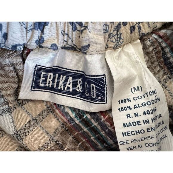 Erika & Co womens M 100% cotton country quilted vest full A-line pull on skirt f - Picture 5 of 8